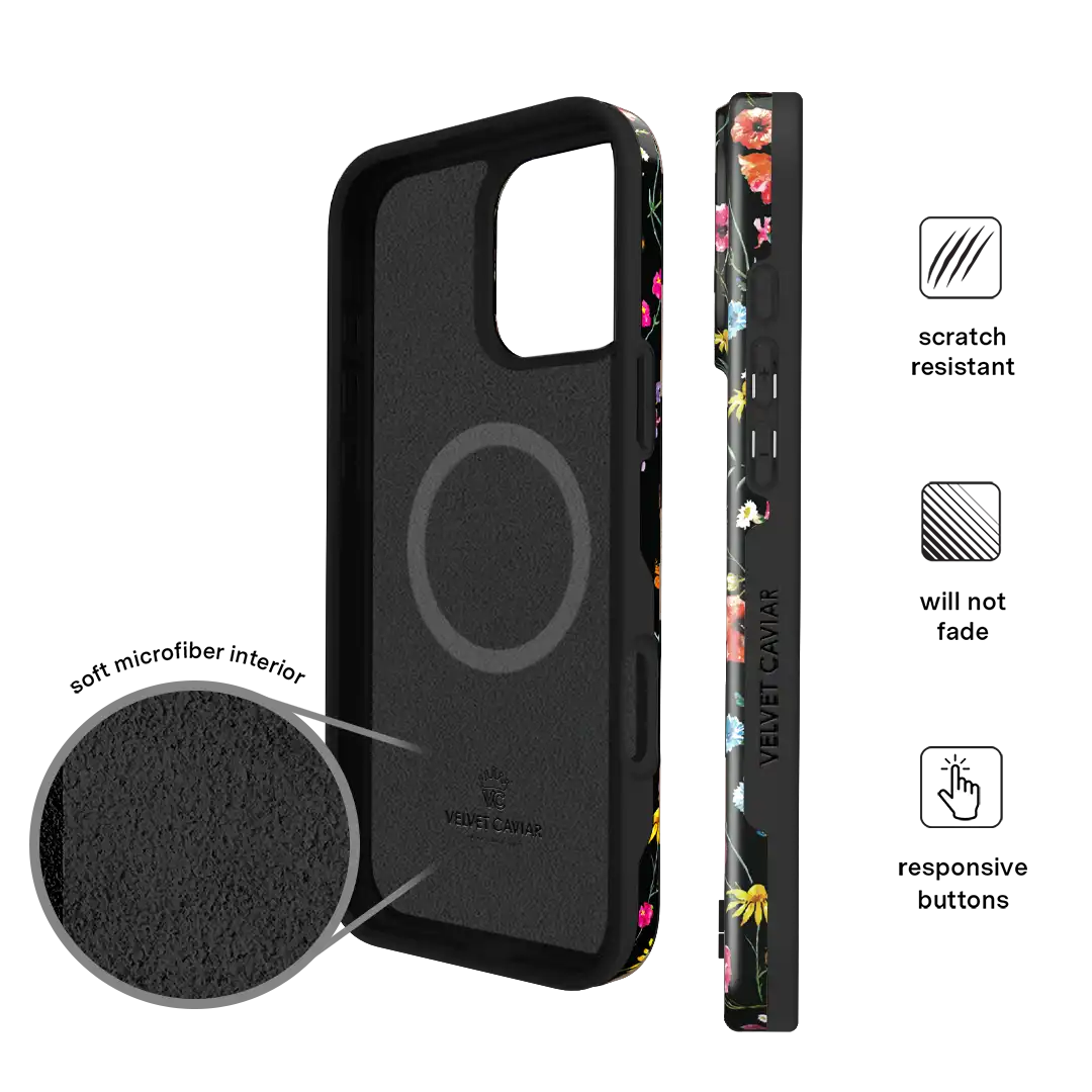 Black Wildflower iPhone Case