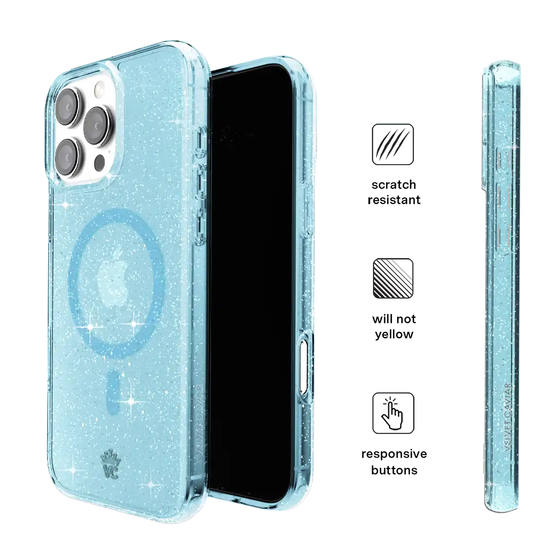 Blue Stardust Glitter iPhone Case