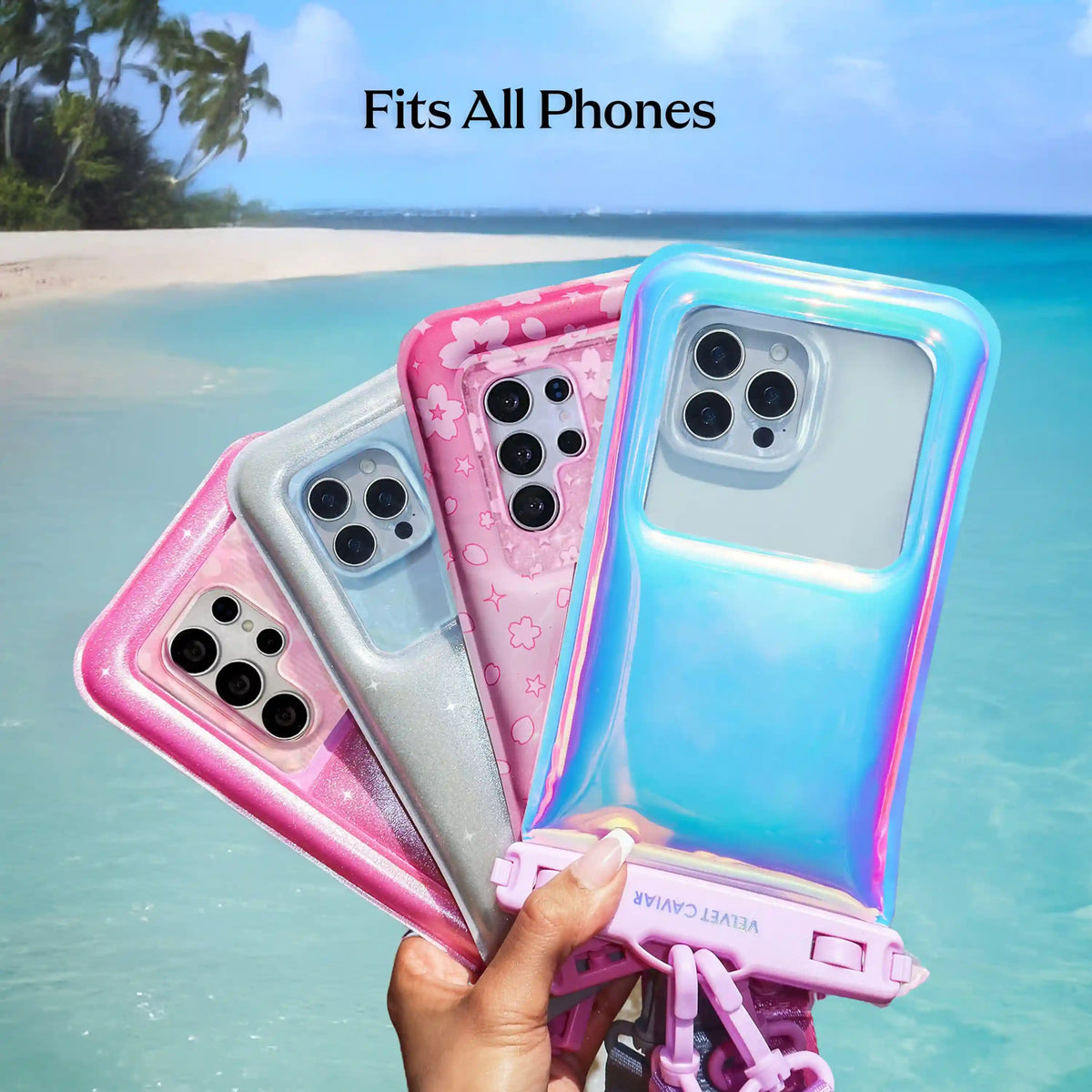 Pink Cherry Blossom Waterproof Floating Phone Pouch