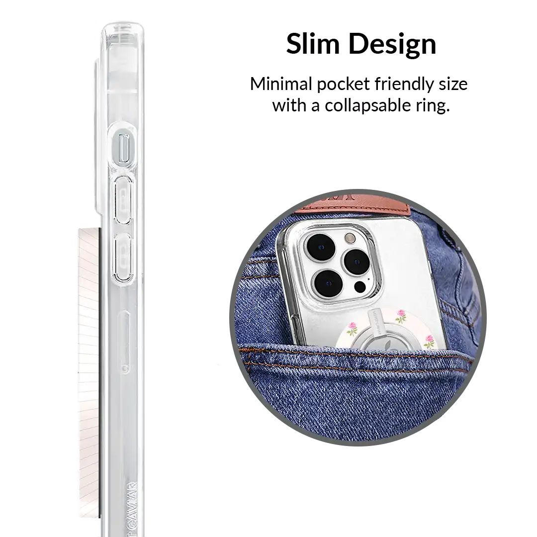 Pink Peony Floral MagSafe Grip Ring