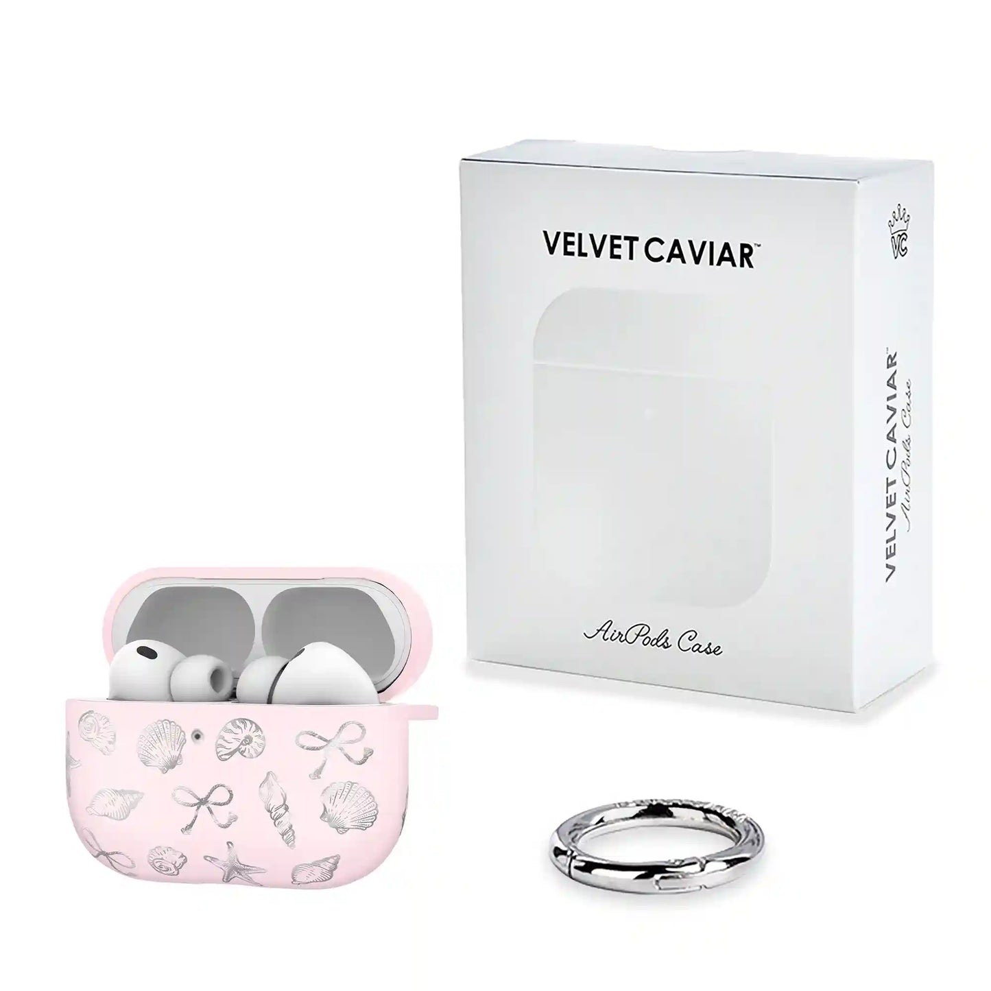 Pink Coastal Seashells AirPod Case