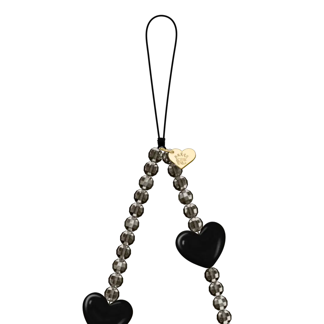 Black Heart Phone Charm