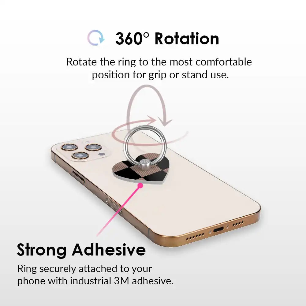 Mocha Vibe Checkered Phone Ring