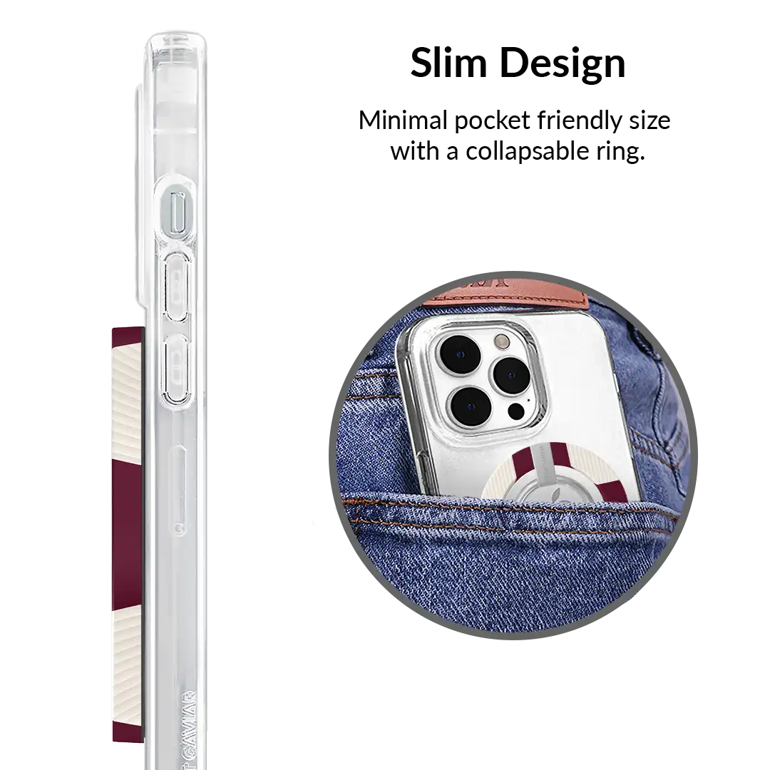 Burgundy Vibe Checker MagSafe Grip Ring