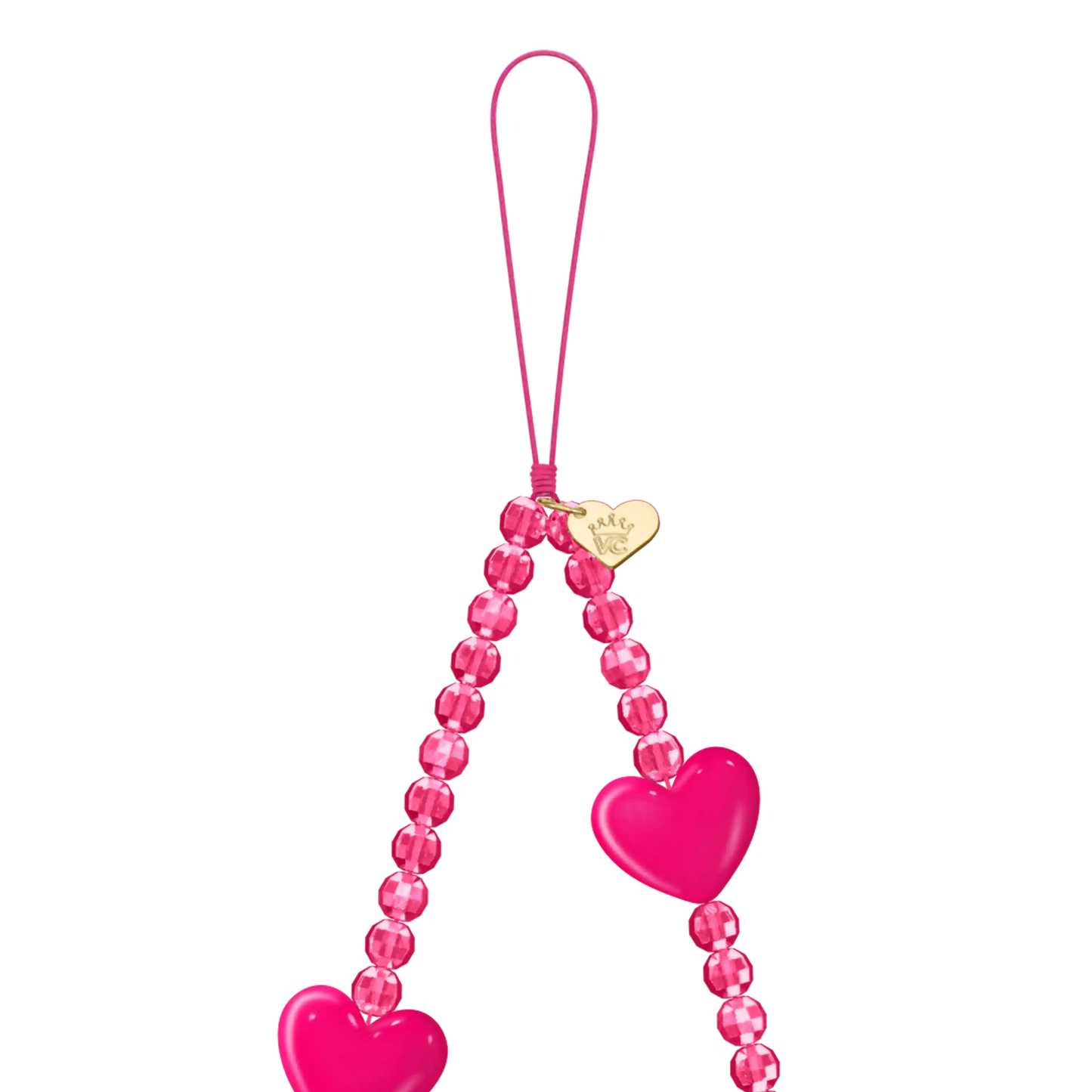 Hot Pink Heart Phone Charm