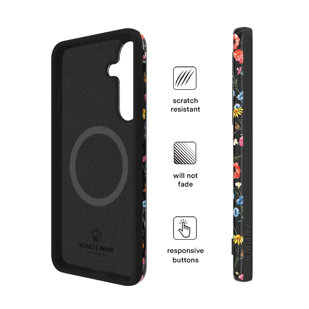Black Wildflower Samsung Case