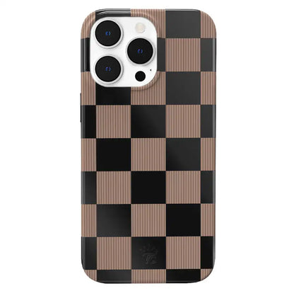 Mocha Vibe Checkered iPhone Case
