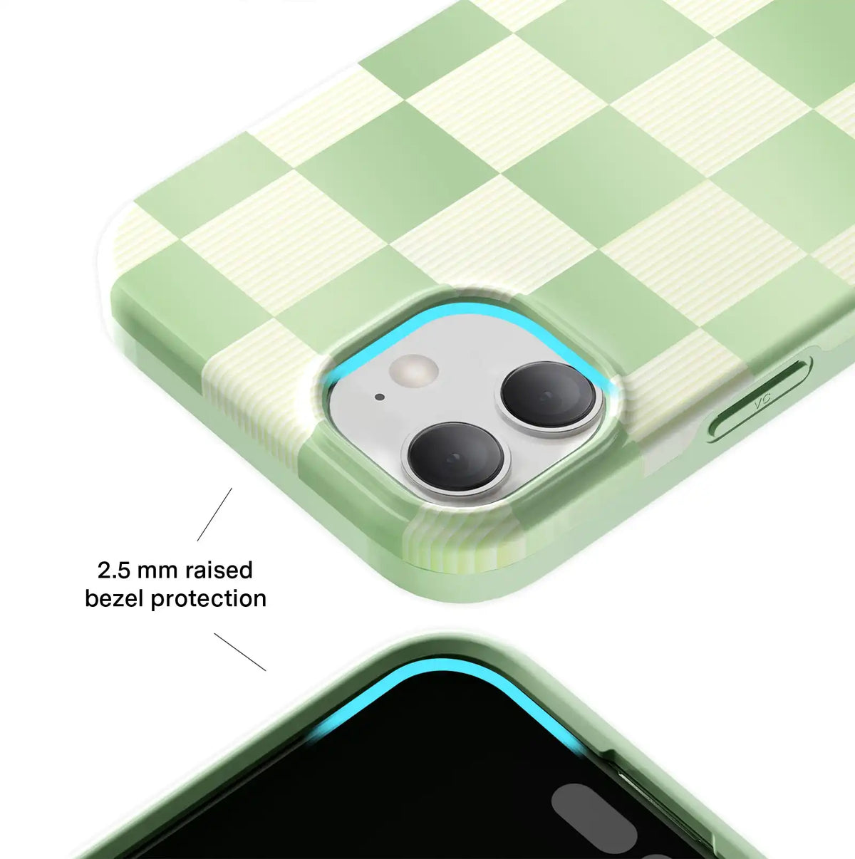 Pistachio Vibe Checkered iPhone Case