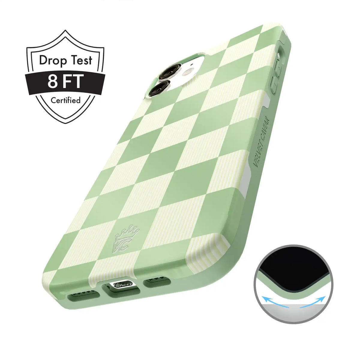Pistachio Vibe Checkered iPhone Case