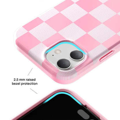 Pink Vibe Checkered iPhone Case