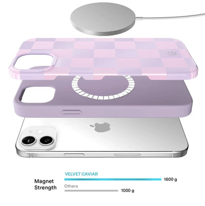 Lilac Vibe Checkered iPhone Case