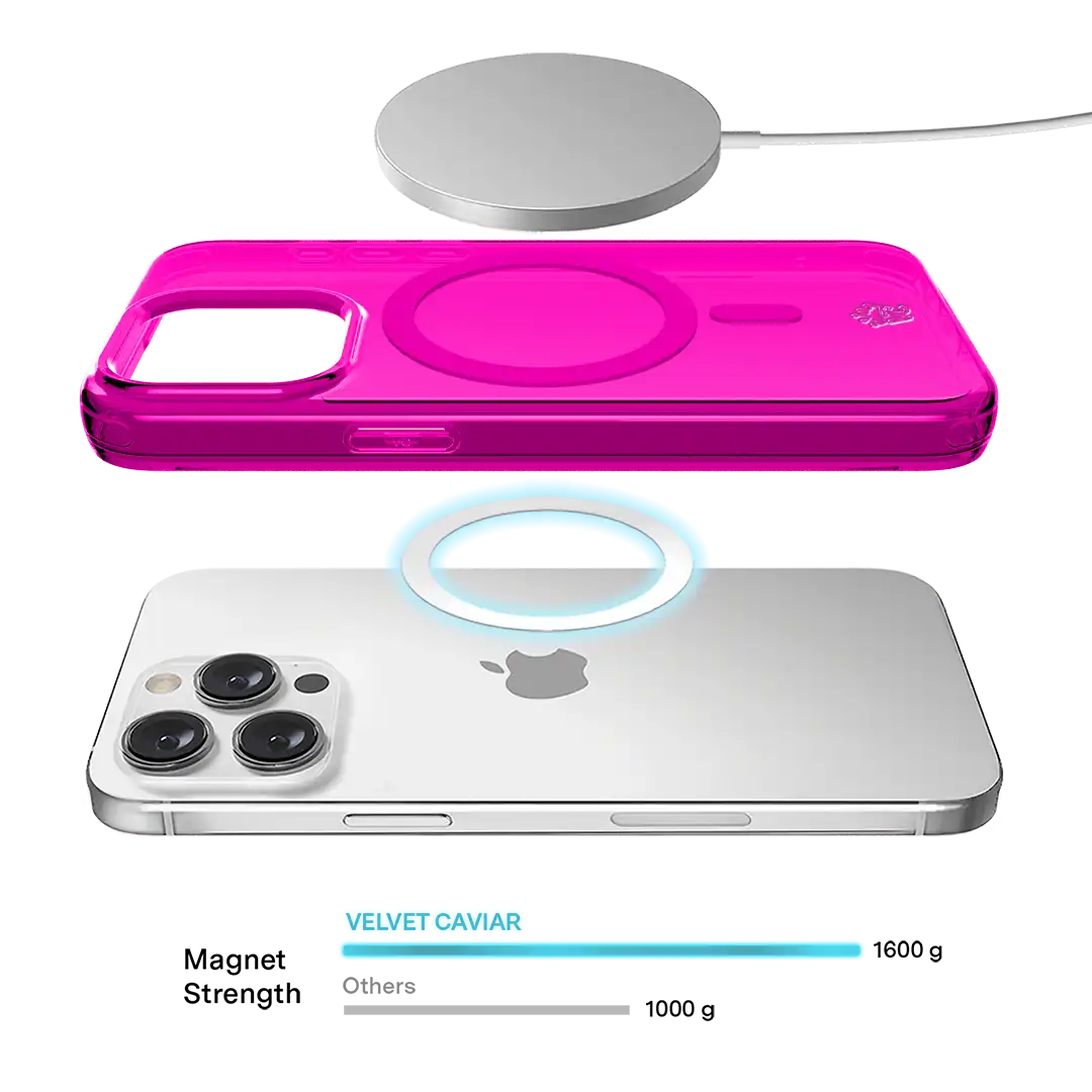 Neon Pink Clear iPhone Case