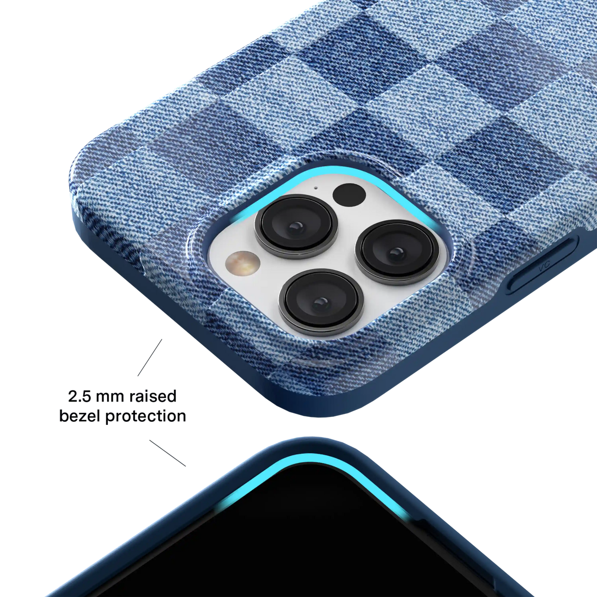 Denim Vibe Checkered iPhone Case