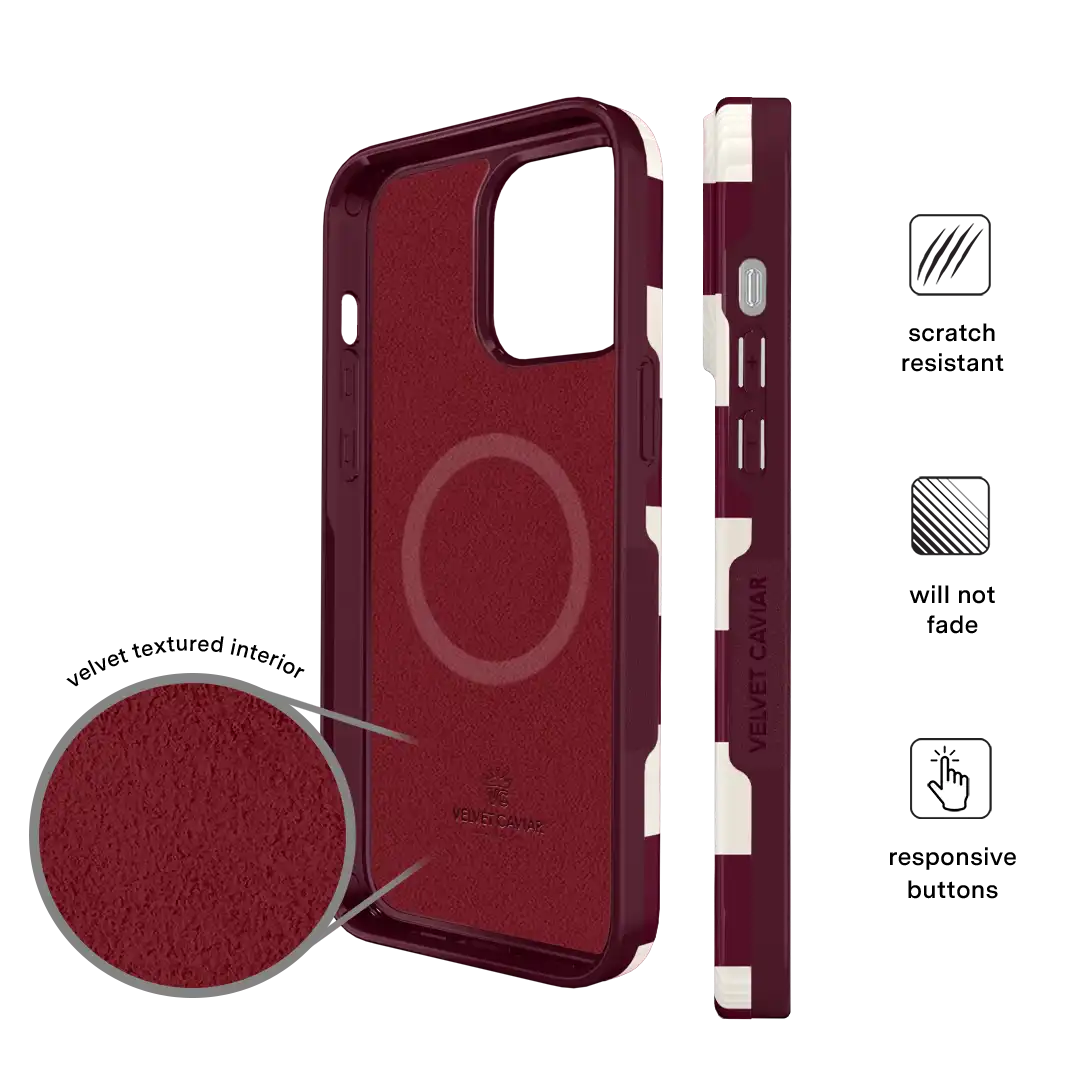 Burgundy Vibe Check iPhone Case