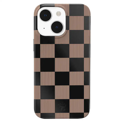 Mocha Vibe Checkered iPhone Case