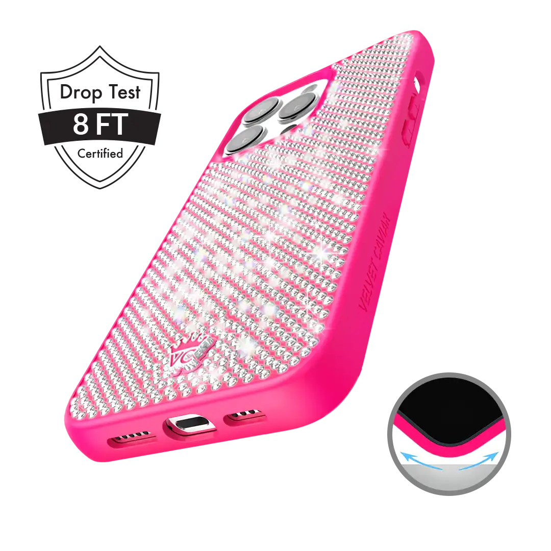 Hot Pink Caviar Crystals iPhone Case