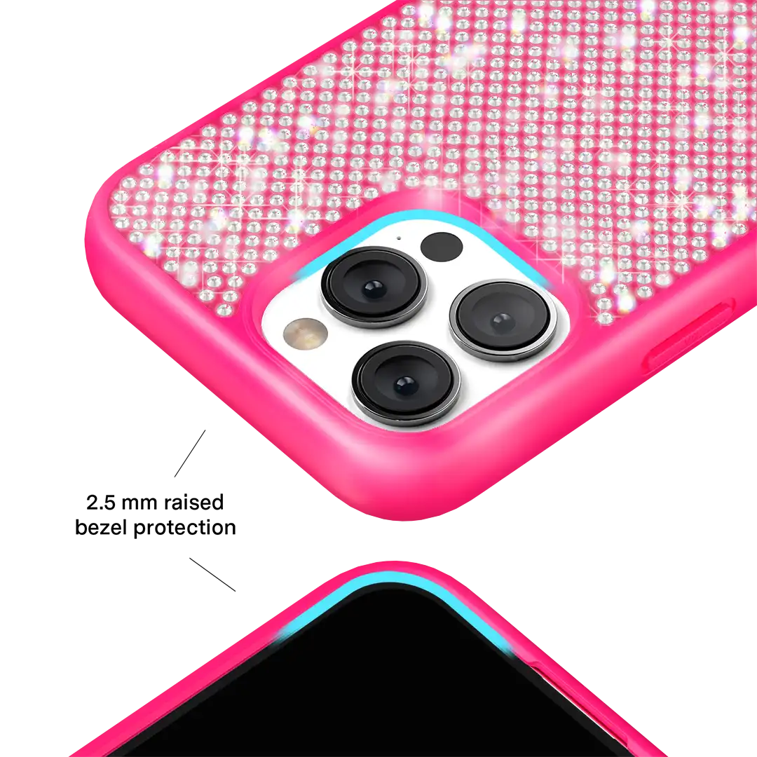 Hot Pink Caviar Crystals iPhone Case