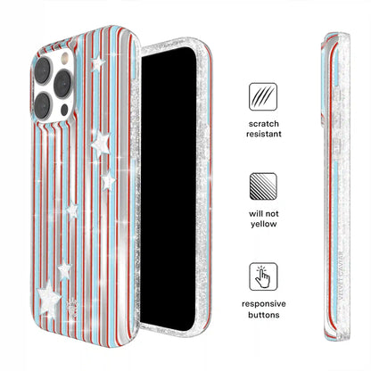 Stars & Stripes Glitter iPhone Case