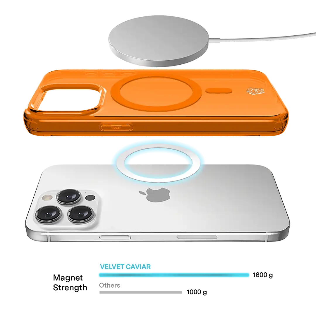 Neon Orange Clear iPhone Case
