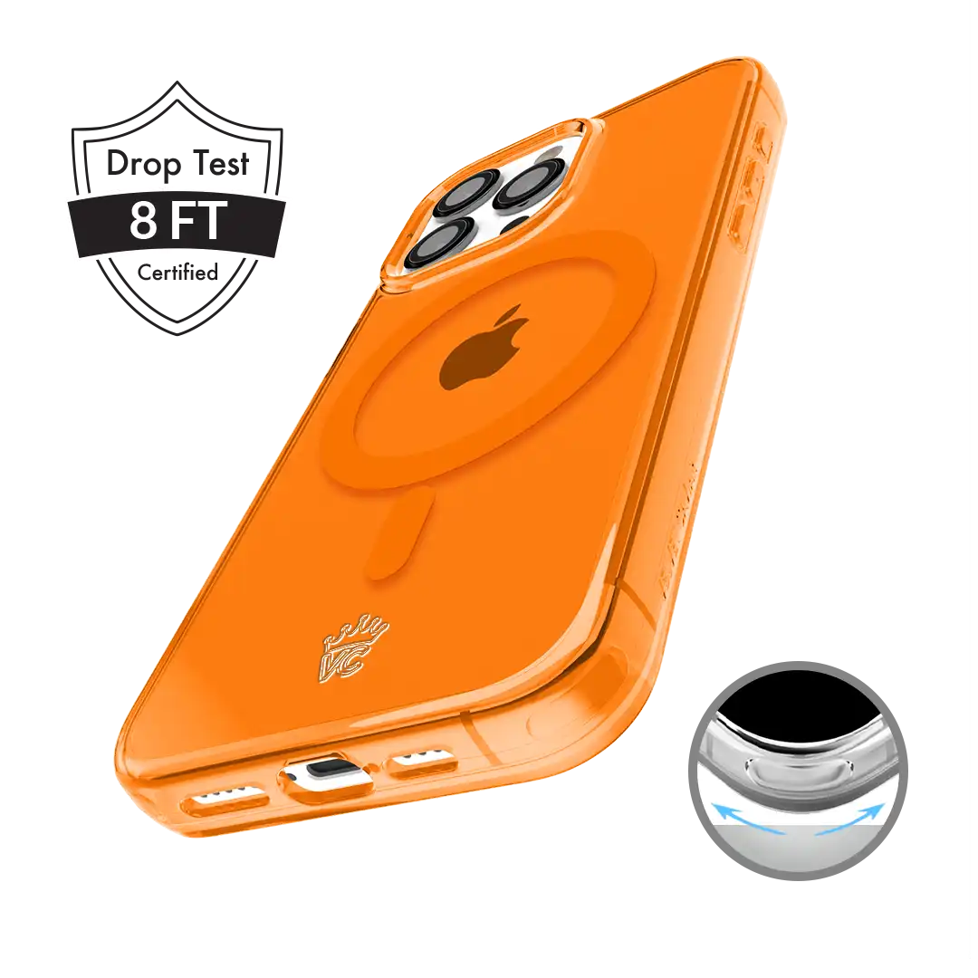 Neon Orange Clear iPhone Case