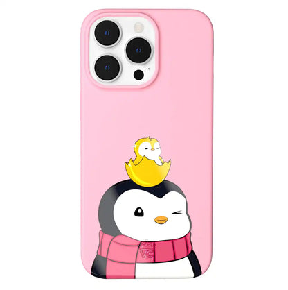 Pudgy Penguins Positive Pink iPhone Case