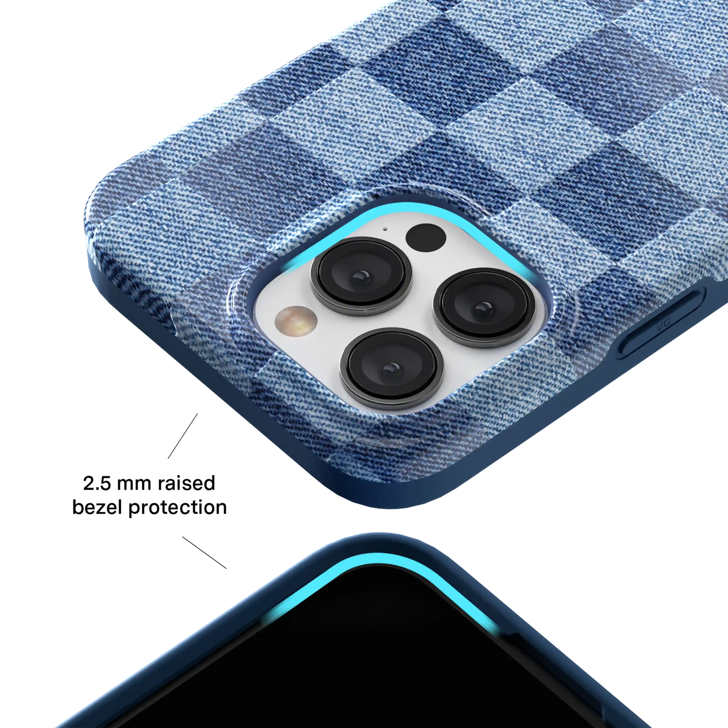 Denim Vibe Checkered iPhone Case