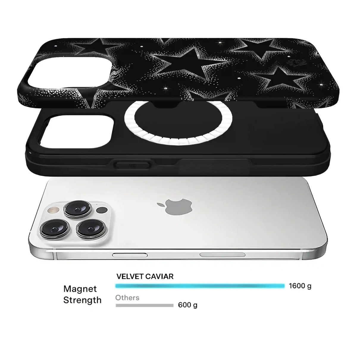 Crystal Chrome Stars iPhone Case