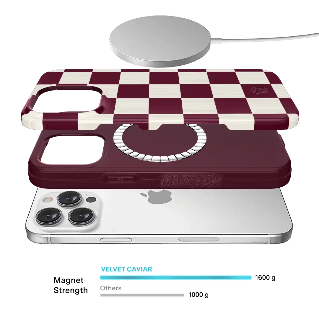 Burgundy Vibe Check iPhone Case