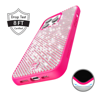 Hot Pink Caviar Crystals iPhone Case