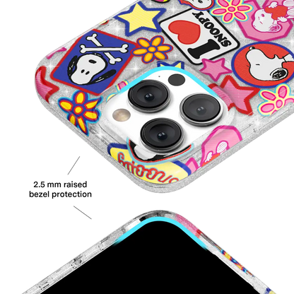 Snoopy Patchwork Glitter iPhone Case