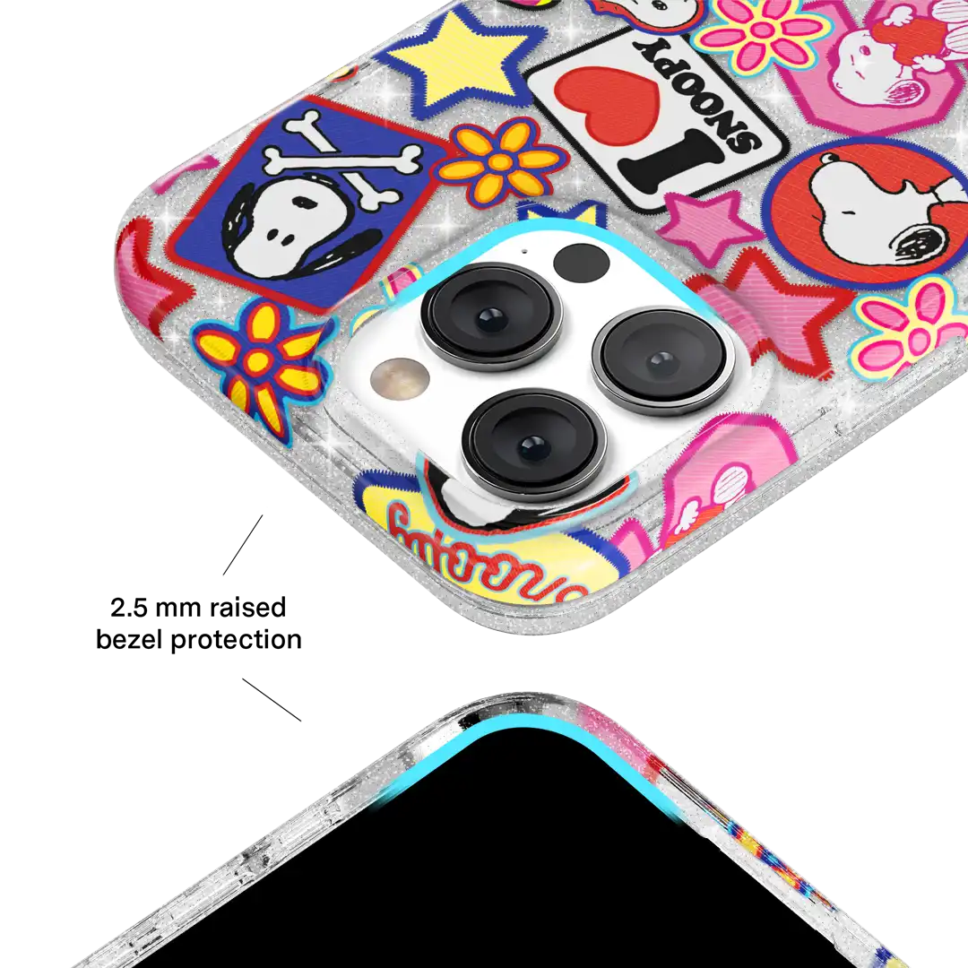 Snoopy Patchwork Glitter iPhone Case