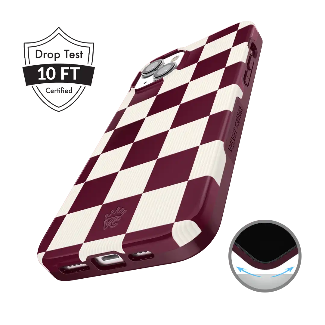 Burgundy Vibe Check iPhone Case