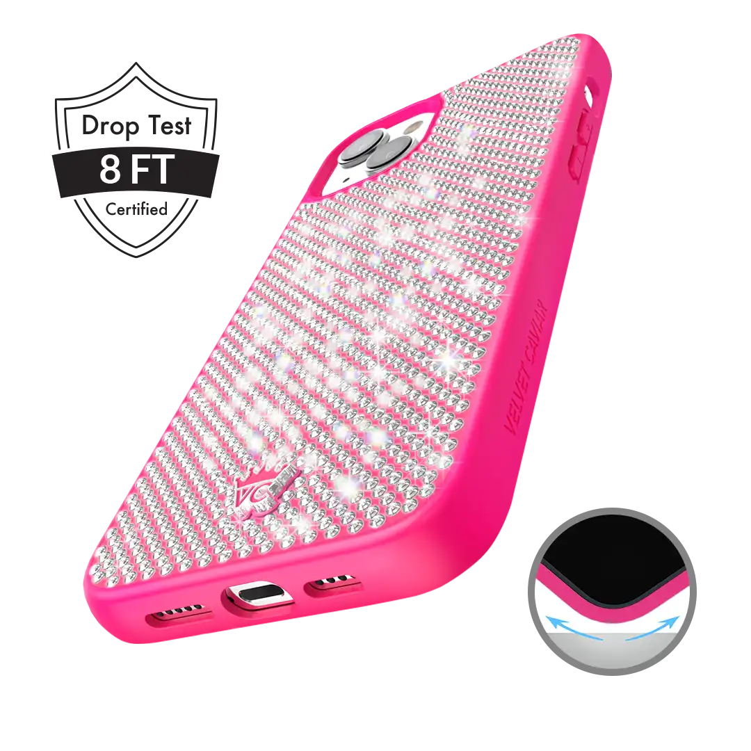 Hot Pink Caviar Crystals iPhone Case