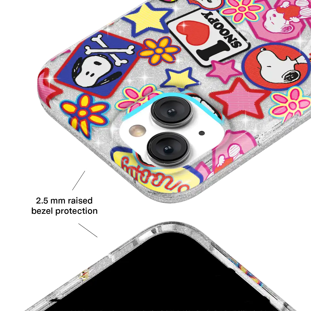 Snoopy Patchwork Glitter iPhone Case