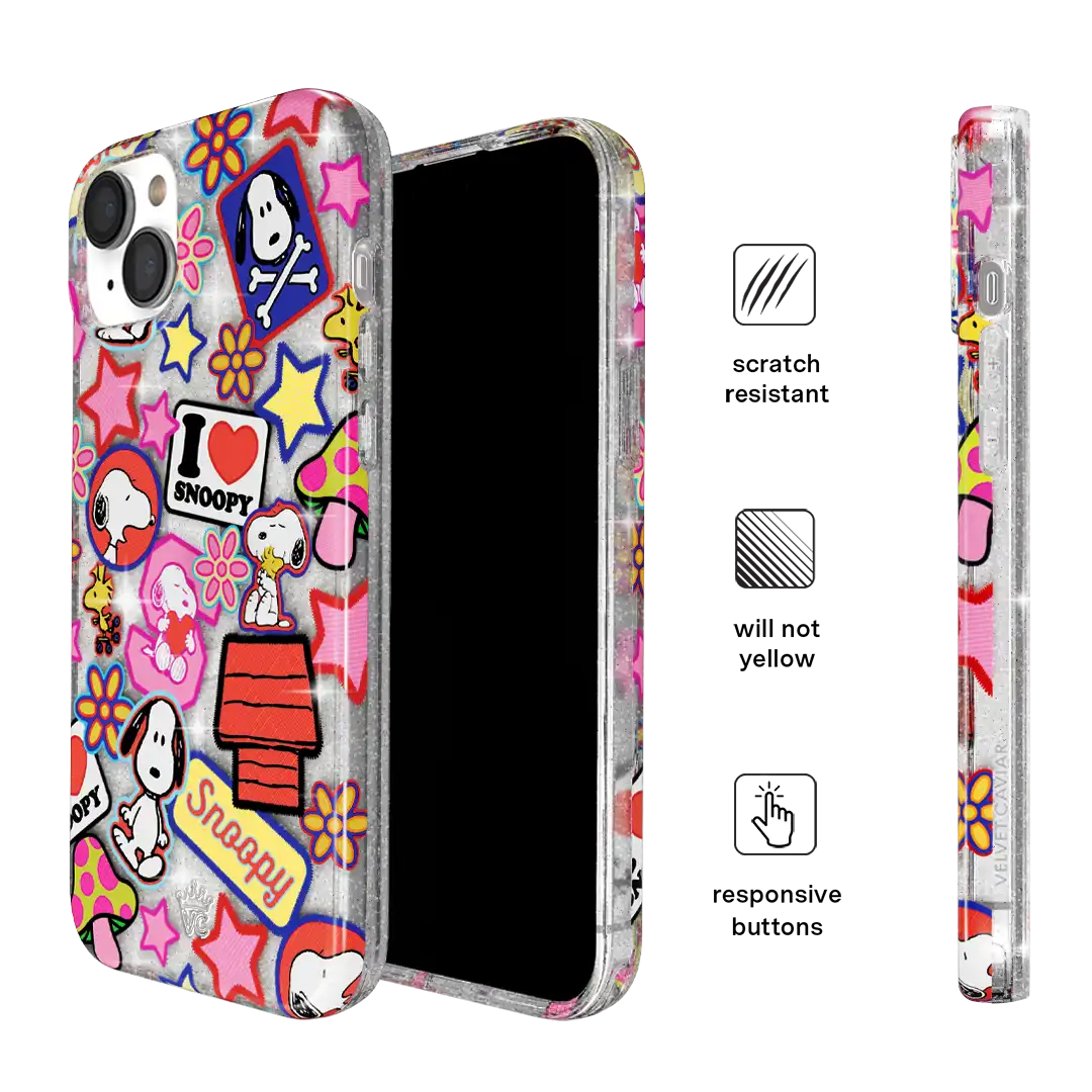 Snoopy Patchwork Glitter iPhone Case
