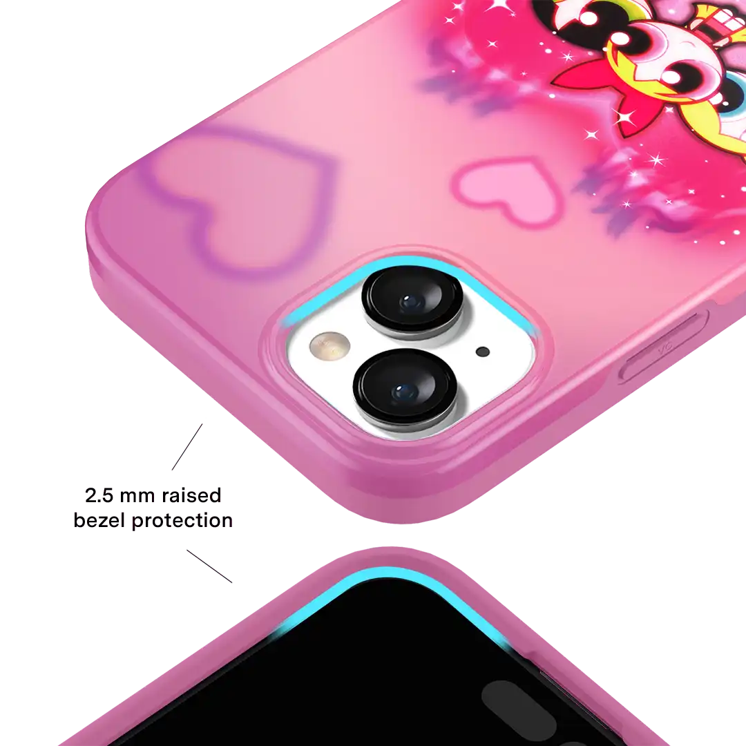 The Powerpuff Girls Airbrush Hearts iPhone Case