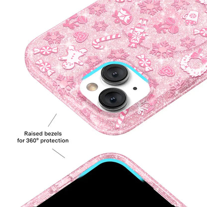 Pink Christmas Glitter iPhone Case