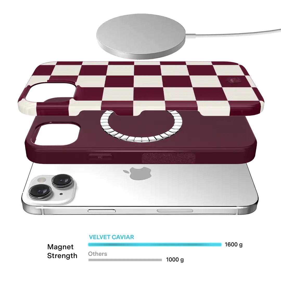 Burgundy Vibe Check iPhone Case