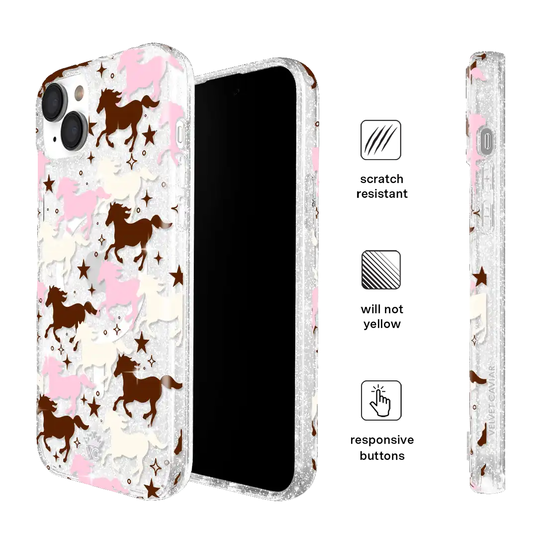 Pink Pony Glitter iPhone Case