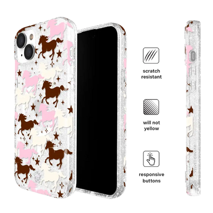 Pink Pony Glitter iPhone Case