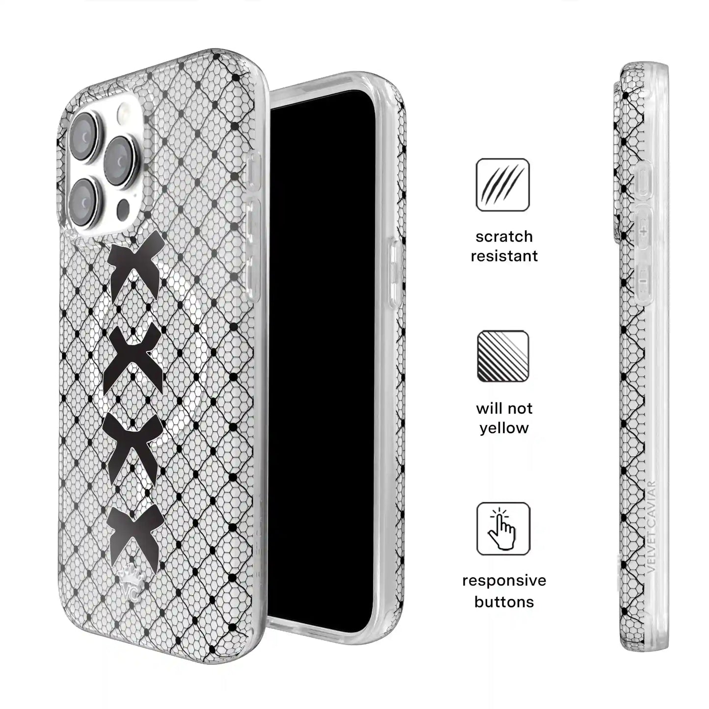 Lacy Black Bows iPhone Case