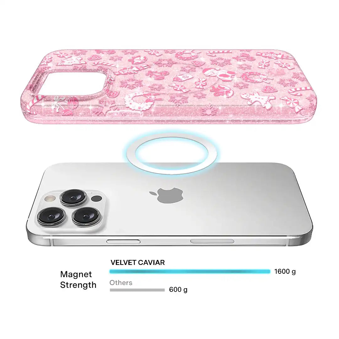 Pink Christmas Glitter iPhone Case