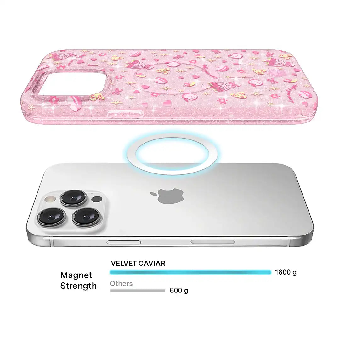 Pink Hanukkah Glitter iPhone Case