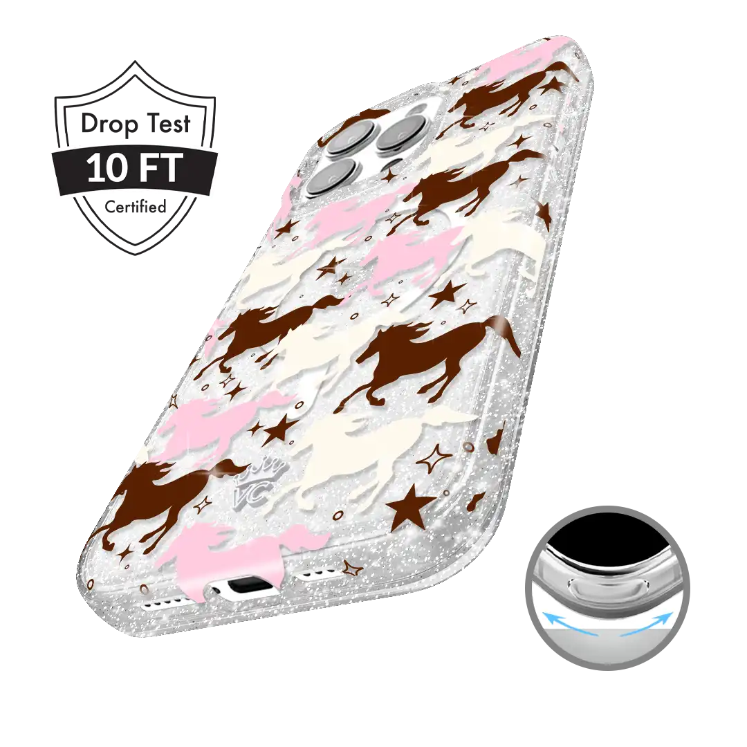 Pink Pony Glitter iPhone Case