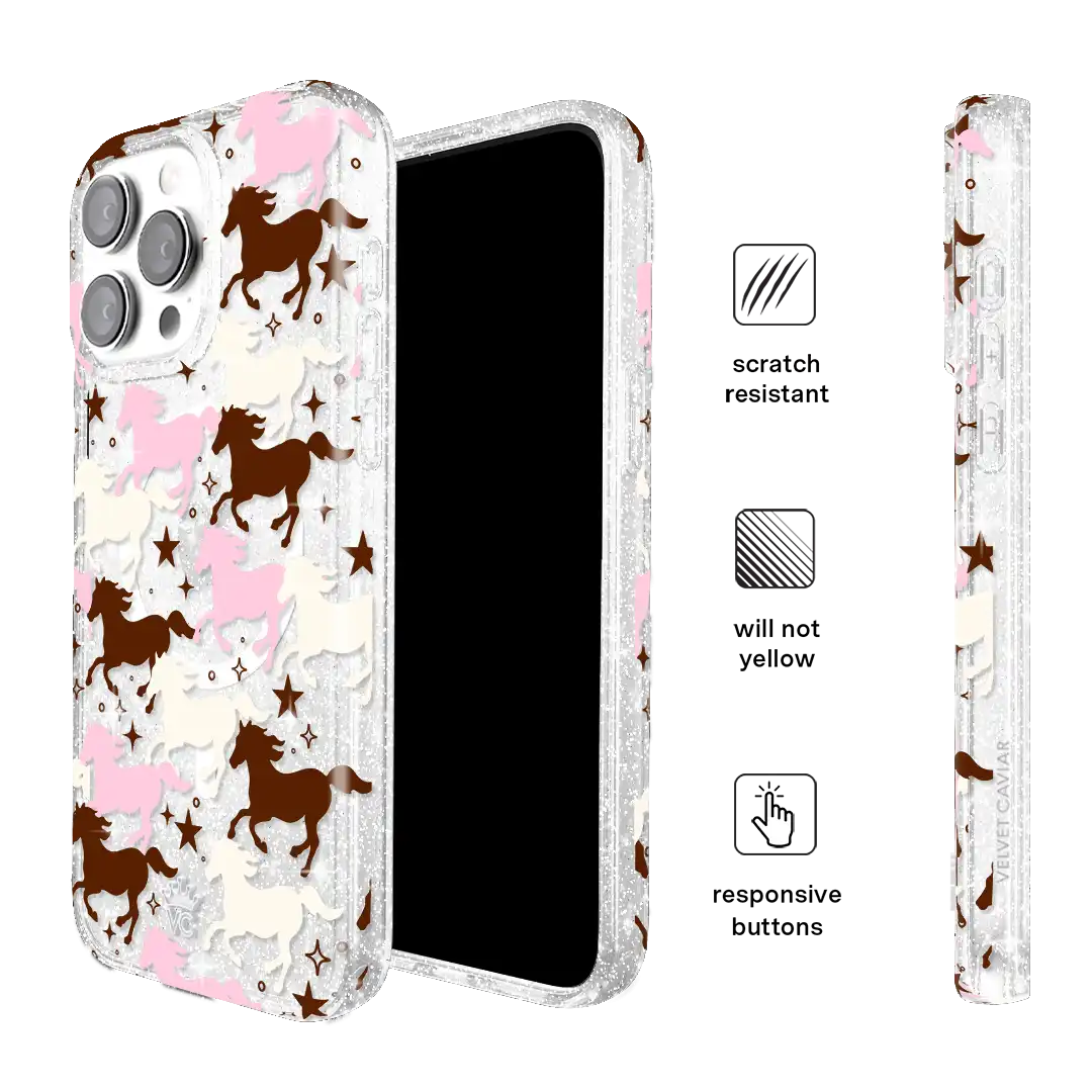 Pink Pony Glitter iPhone Case
