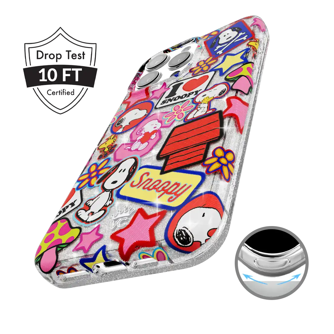 Snoopy Patchwork Glitter iPhone Case