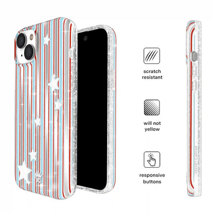 Stars & Stripes Glitter iPhone Case