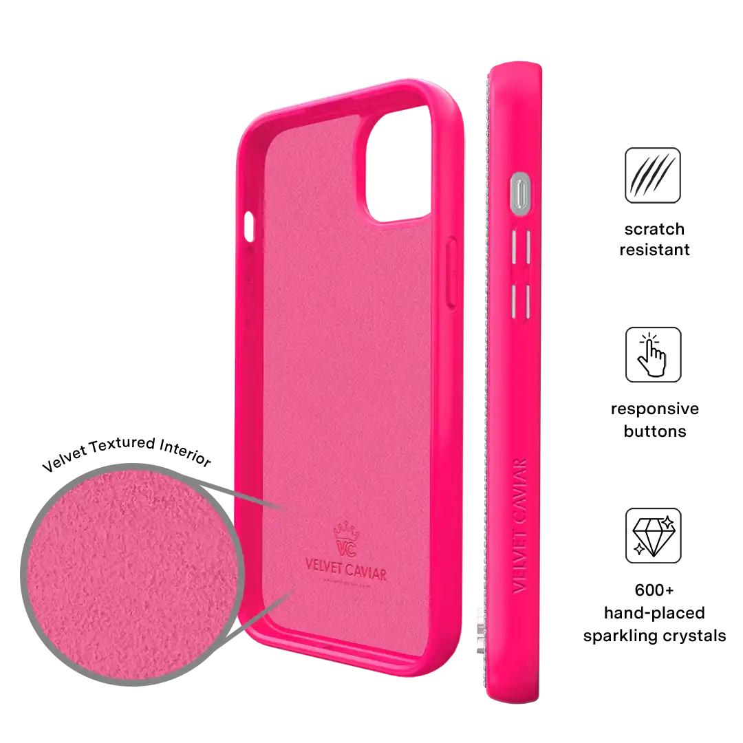 Hot Pink Caviar Crystals iPhone Case