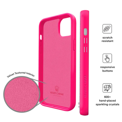 Hot Pink Caviar Crystals iPhone Case