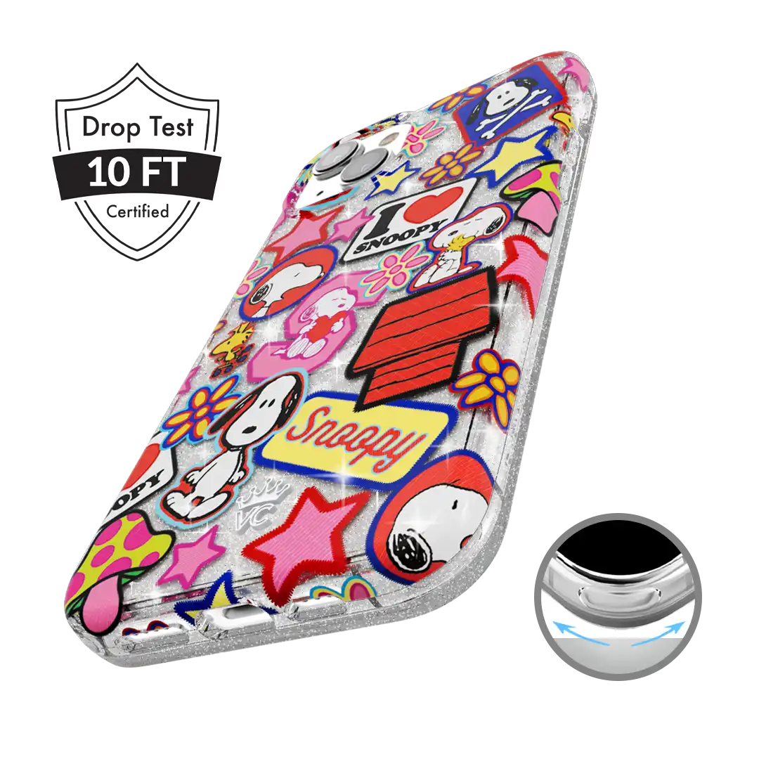 Snoopy Patchwork Glitter iPhone Case